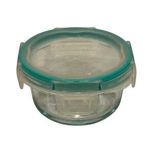 Snapware Pyrex 1 Cup Glass Round Food Storage Container with Green Lid